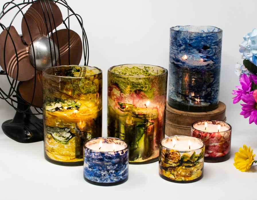 Blown Glass Tumbler Candle