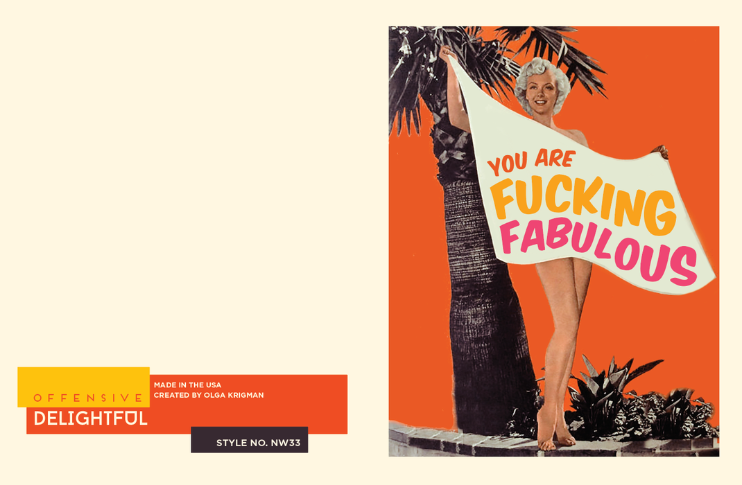 F'ing Fab Beach Babe Card