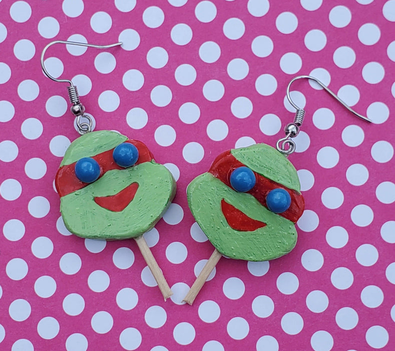 Turtle Popsicle Earrings, Ninja Earrings, Turtle Ice Cream