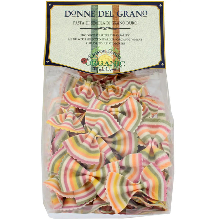 Organic Rainbow Bowties Colored Pasta