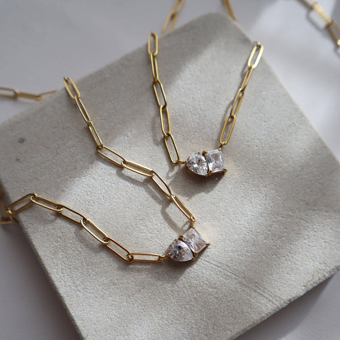 Toi et Moi Paperclip Necklace