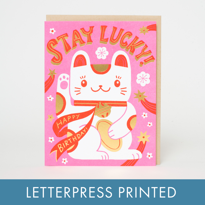 Birthday Lucky Cat Card