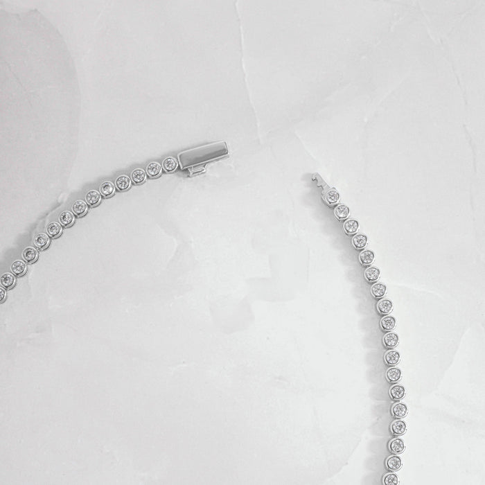 Round Bezel Tennis Necklace