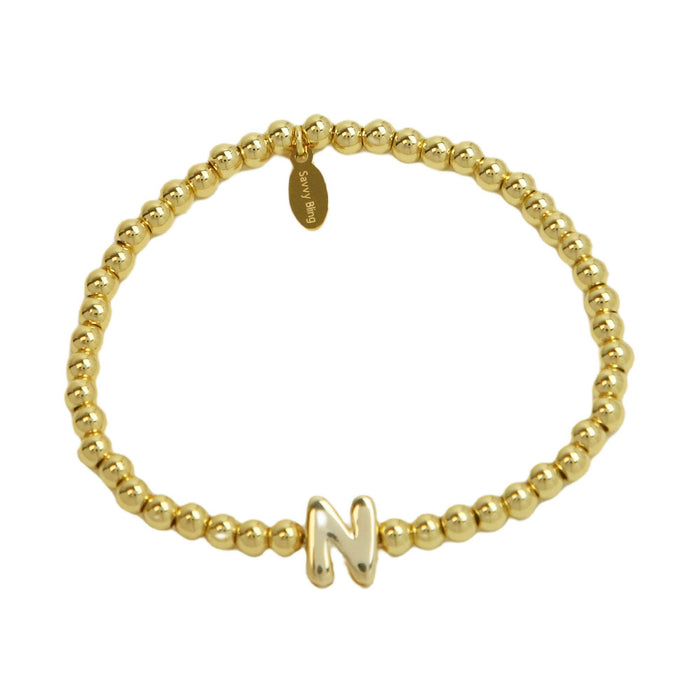 Initial Bubble Bracelet Gold Filled