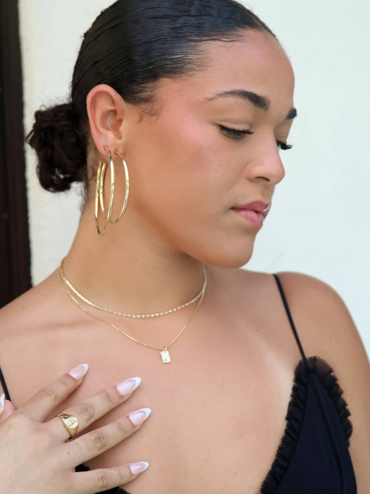 18k Gold Filled 70mm New Wave Hoop