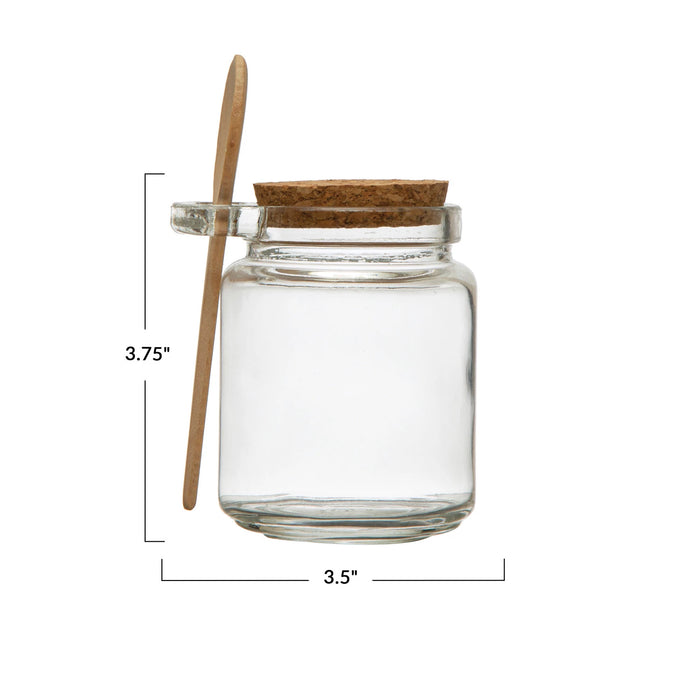 12 oz. Glass Jar w/ Cork Lid & Wood Spoon