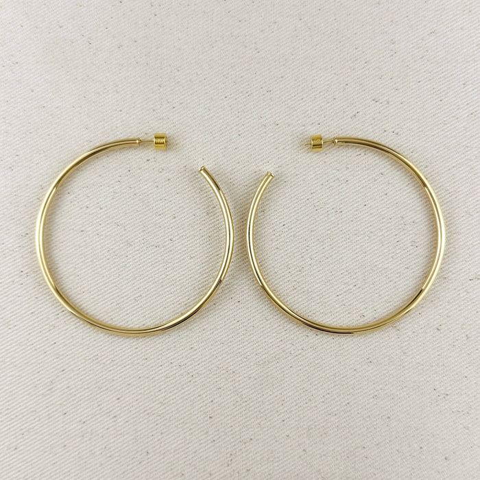 18k Gold Filled 70mm New Wave Hoop