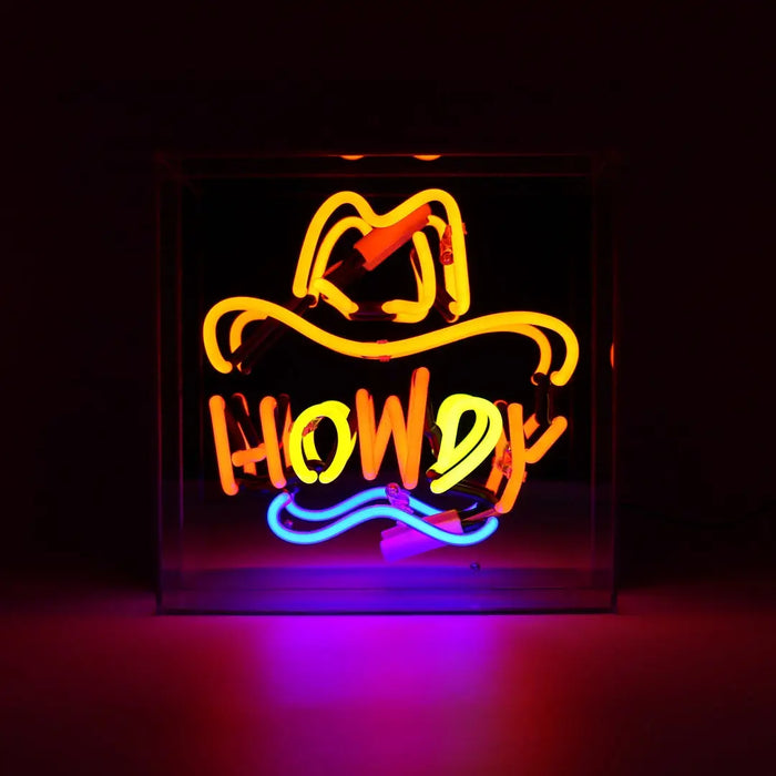 Howdy Acrylic Box Neon Light