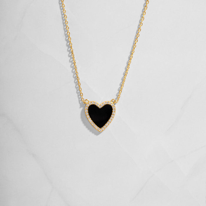 Black Onyx Heart Necklace