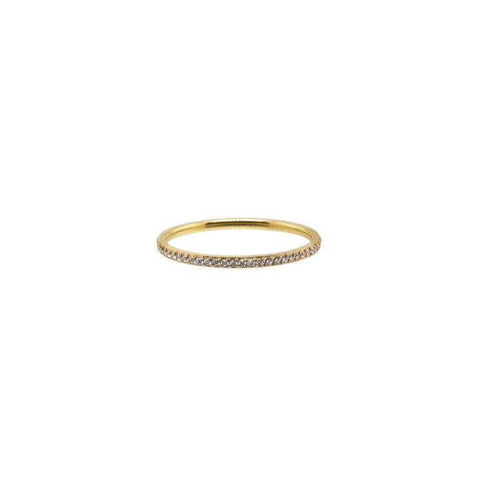 Waterproof Gold Dainty Tennis Ring Band