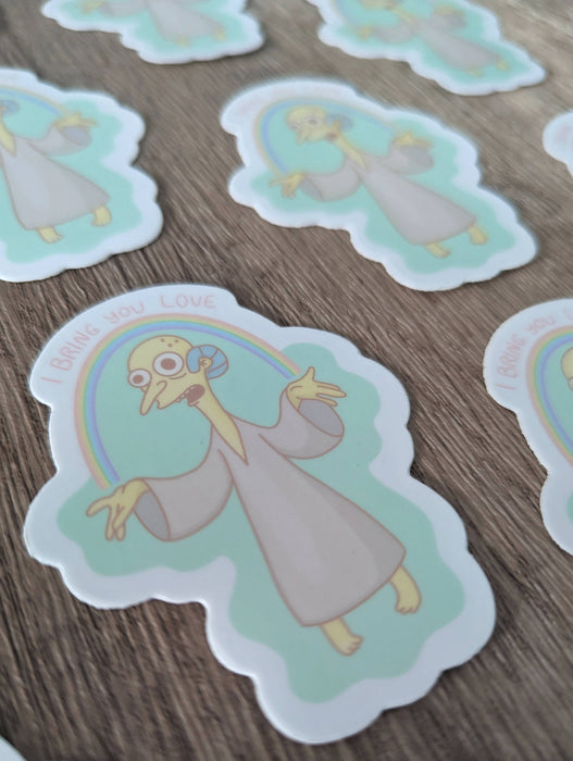 I Bring You Love - Cute Mr. Burns Simpsons Vinyl Sticker