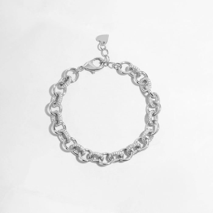 Round Pave Link Bracelet