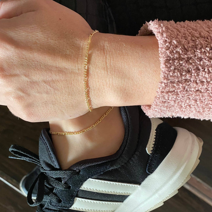 18k Gold Filled 2mm Rounded 3x1 Figaro Chain