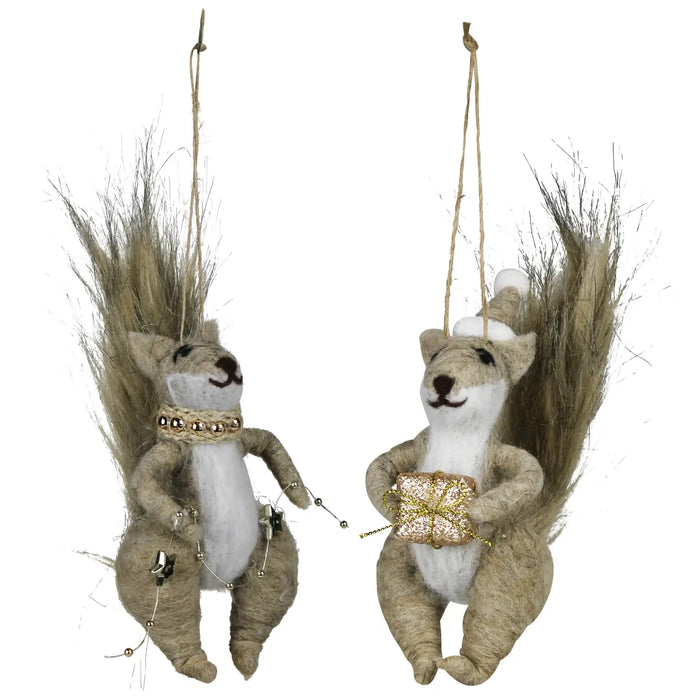 Felt Diva Squirrel Ornament
