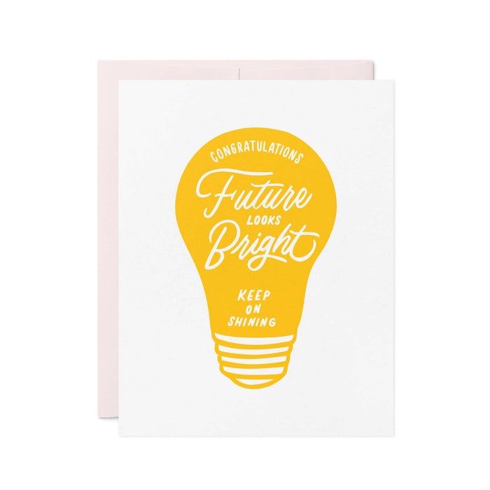 Congratulations Bright Future | Letterpress Graduation Card