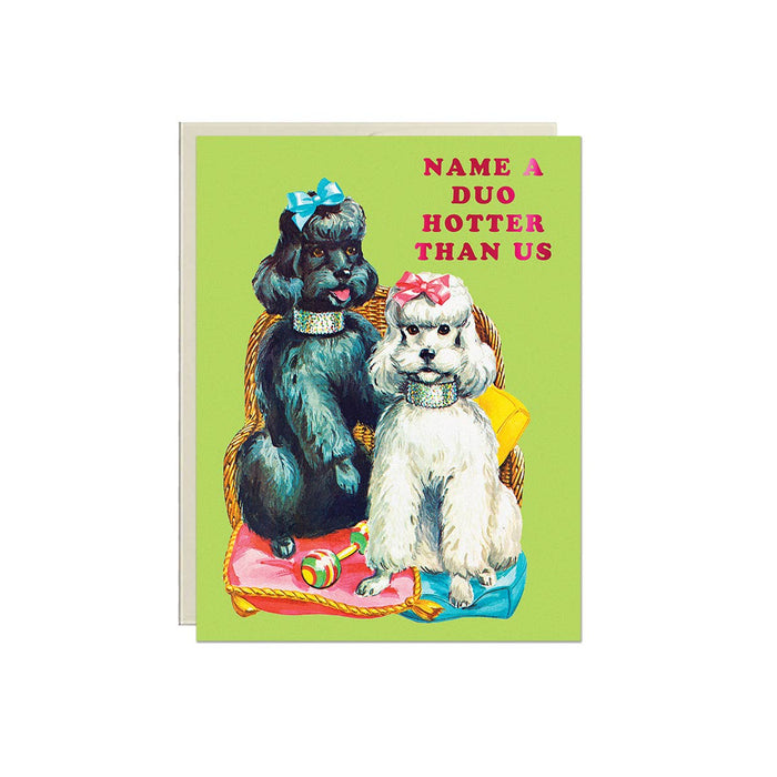 Hot Duo Poodles – Foil Friendship ✿ Sassy Card