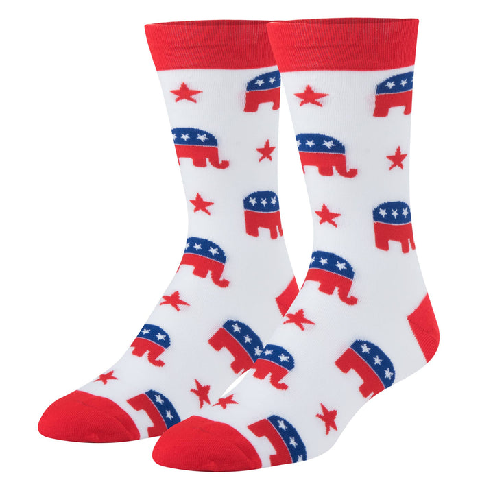 Crazy Socks - Mens Crew - Republican