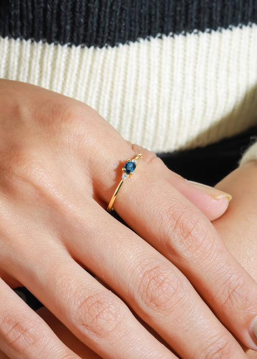 Gold Plated Silver London Blue Topaz Elegant Ring