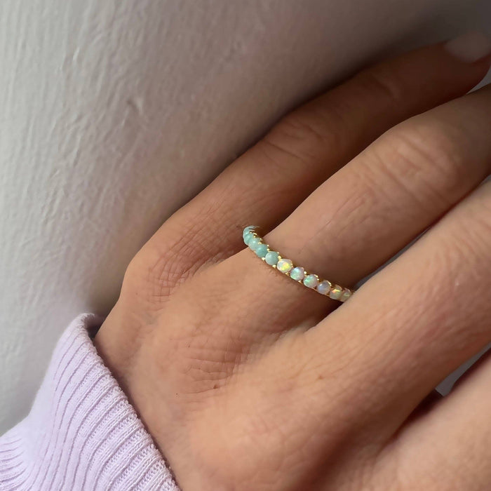 Indecisive Opal & Amazonite Eternity Band