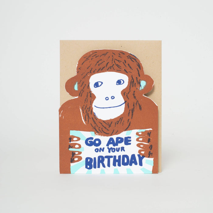 Ape Birthday Die-cut Card