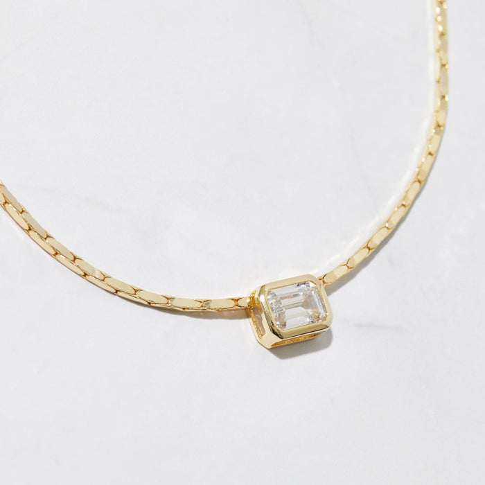 Baguette Bezel Statement Necklace