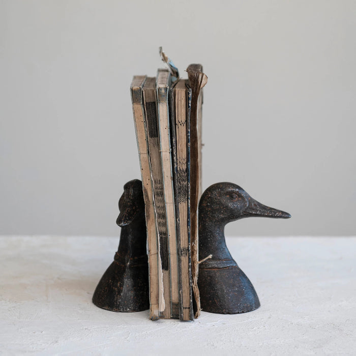 Cast Iron Duck Head Bookends - Set of 2