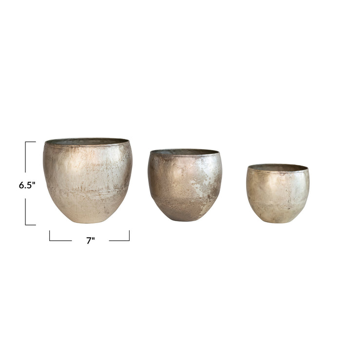 Distressed Metal Planter
