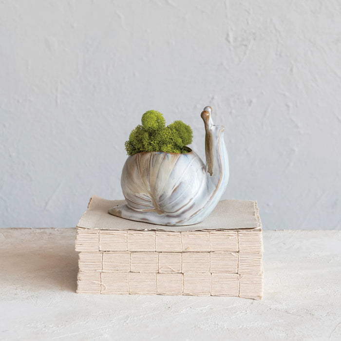 Reactive Glaze Snail Planter