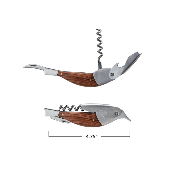 Merabu Wood + Stainless Steel Bird Bottle Opener