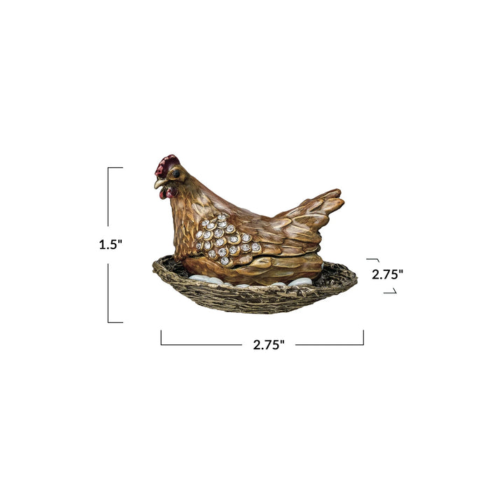 Hen Shaped Trinket Box