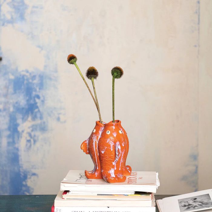 Stoneware Koi Fish Vase