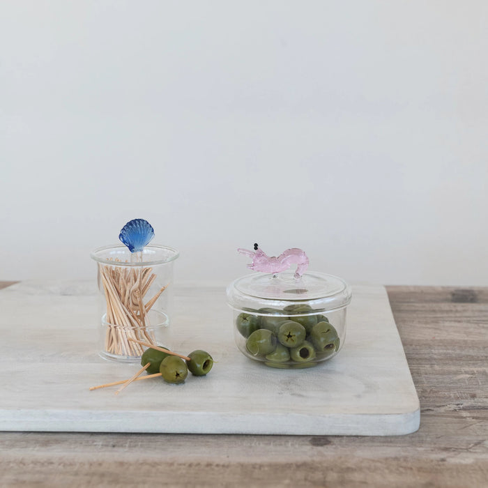 Hand-Blown Shrimp Glass Jar