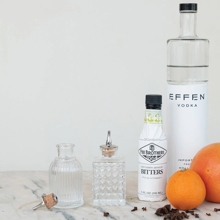 2oz Pressed Glass Bitters Bottle