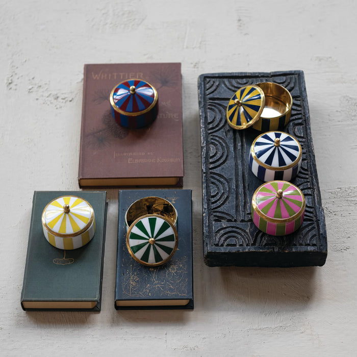 Resin + Brass Striped Box