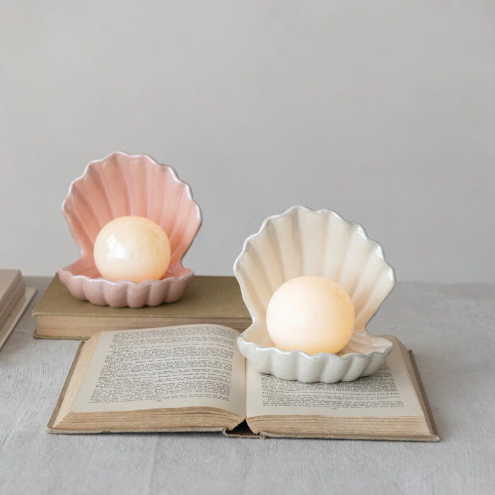 Stoneware Sea Shell LED Pearl Light