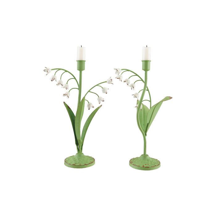 Metal Toleware Lily of The Valley Taper Holder