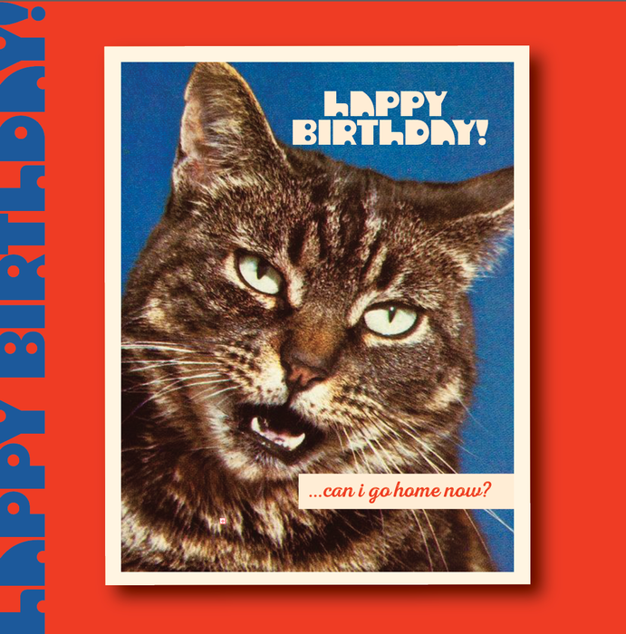 GO HOME CAT birthday card