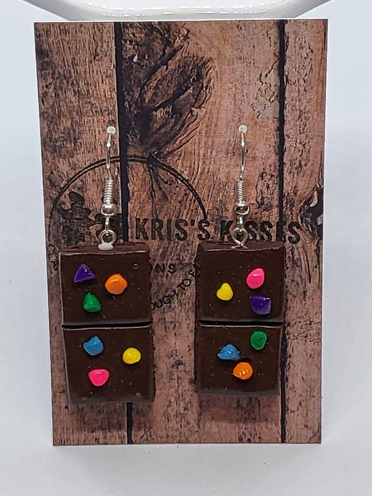 Sprinkle Brownie Earrings, Brownie Earrings