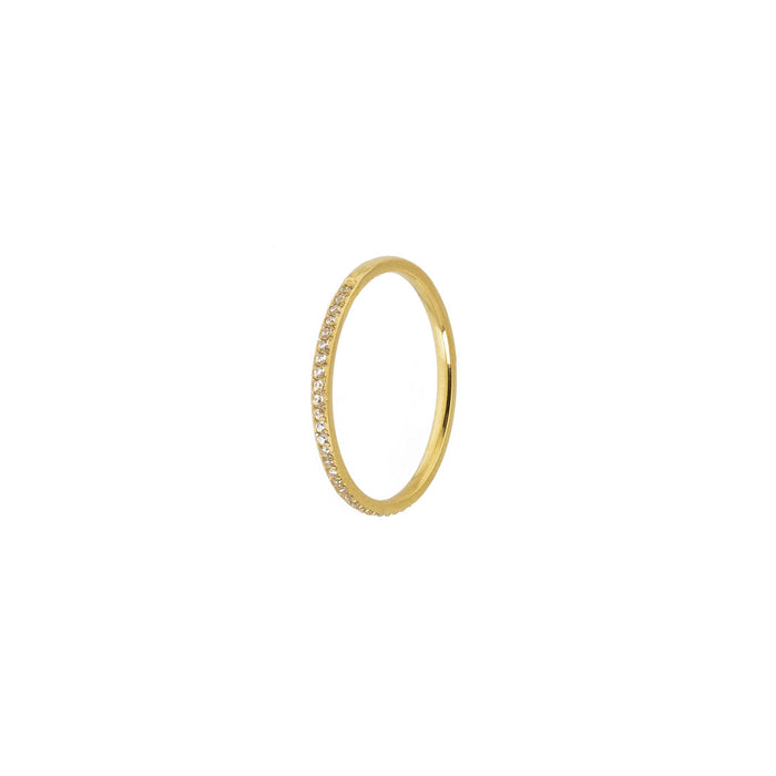 Waterproof Gold Dainty Tennis Ring Band
