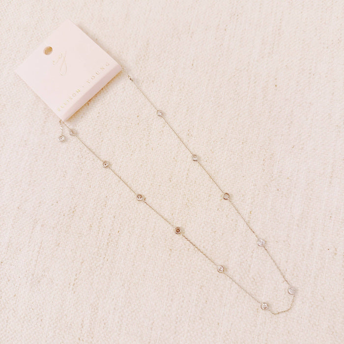A Dozen Of Bezel Sparkle Station Necklace