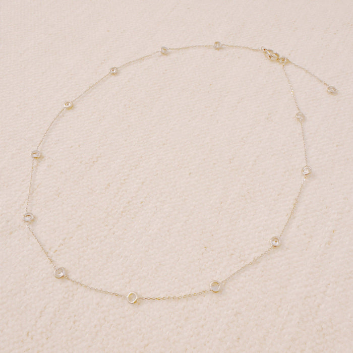 A Dozen Of Bezel Sparkle Station Necklace