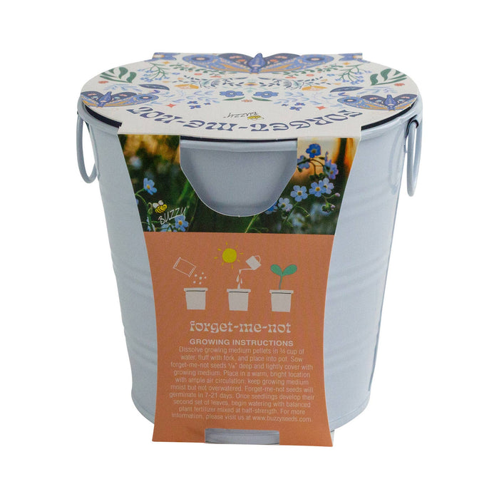 Painted Flower Grow Pail - Forget-Me-Not-100% Organic