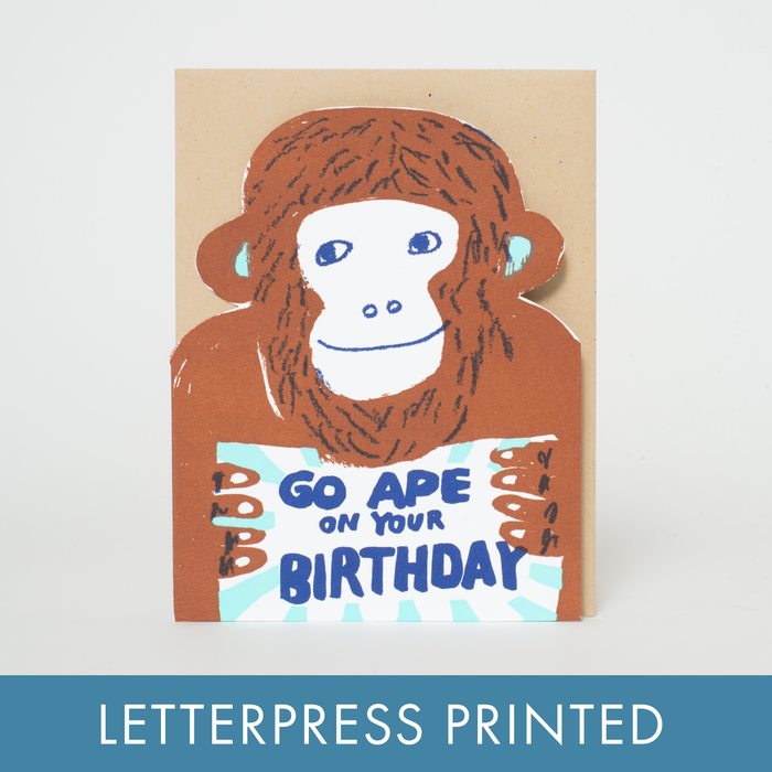 Ape Birthday Die-cut Card