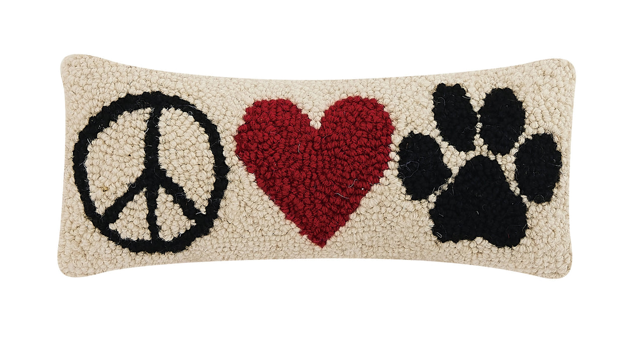 Peace Heart Paw Hook Pillow