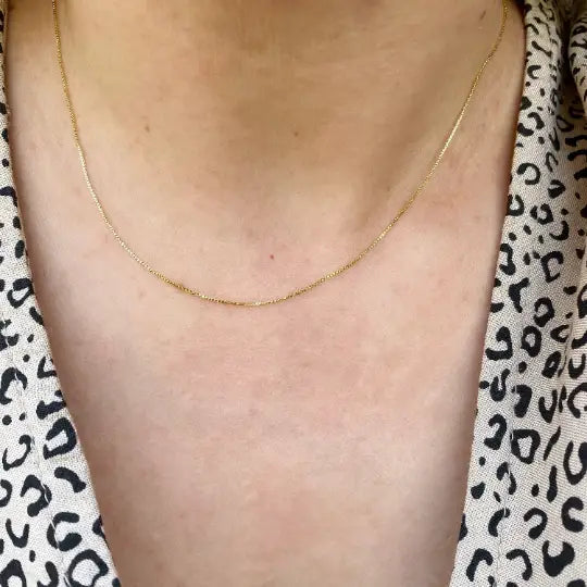 18k Gold Filled Box Chain Very Thin 0.5mm