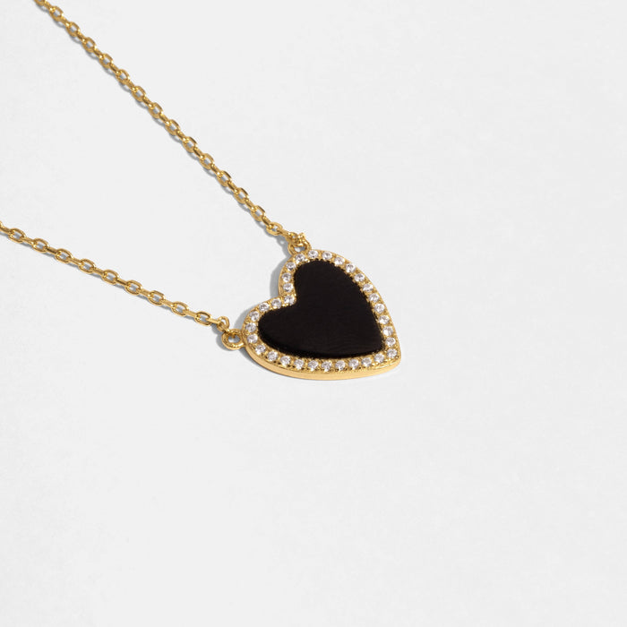 Black Onyx Heart Necklace