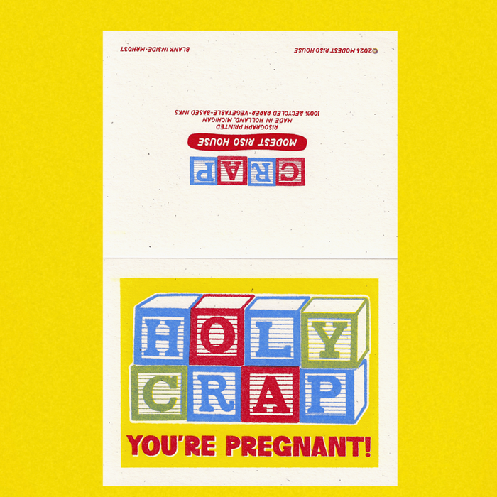 Holy Crap You're Pregnant - Risograph Card