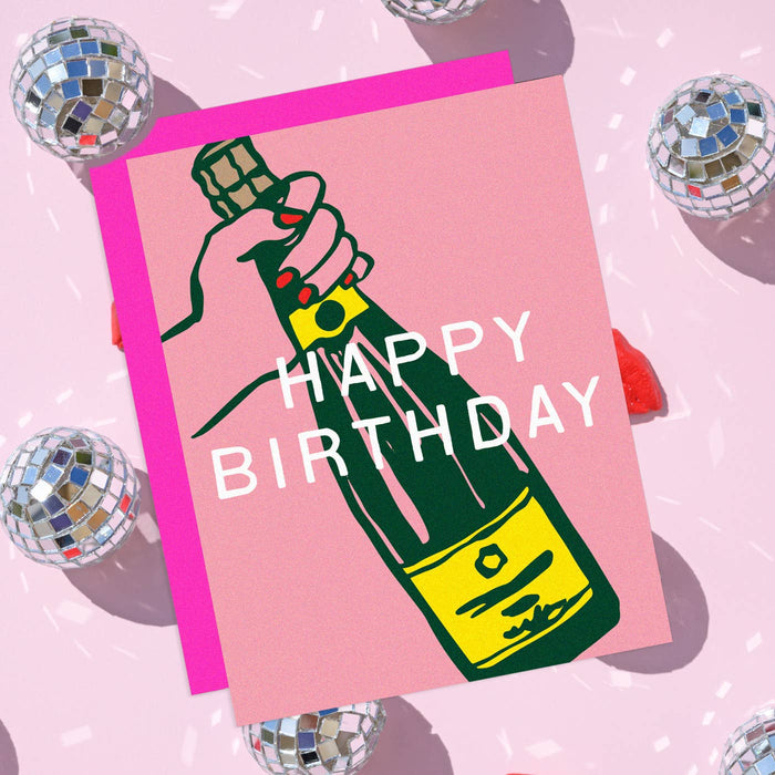 Champagne Birthday Card
