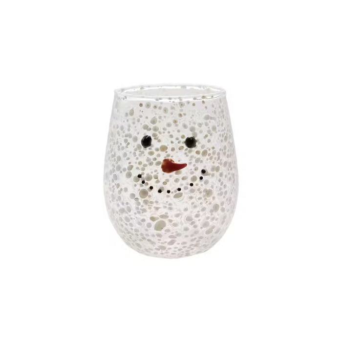 Stemless Confetti Snowman Wine Glass
