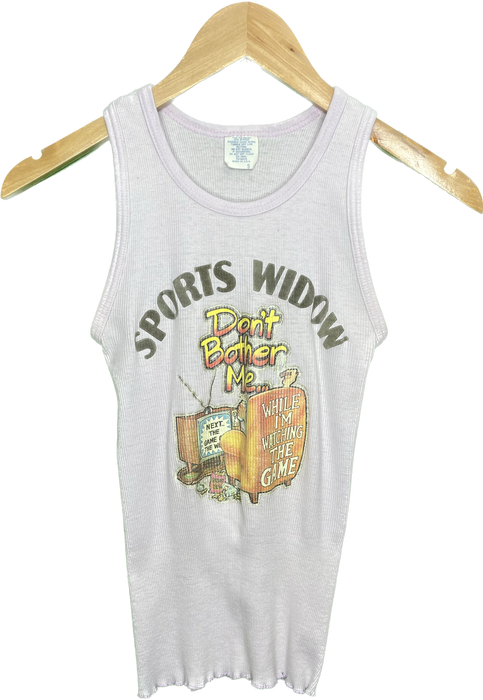 Vintage XXS Sports Widow Don't Bother Me Humor Tank Top Shirt
